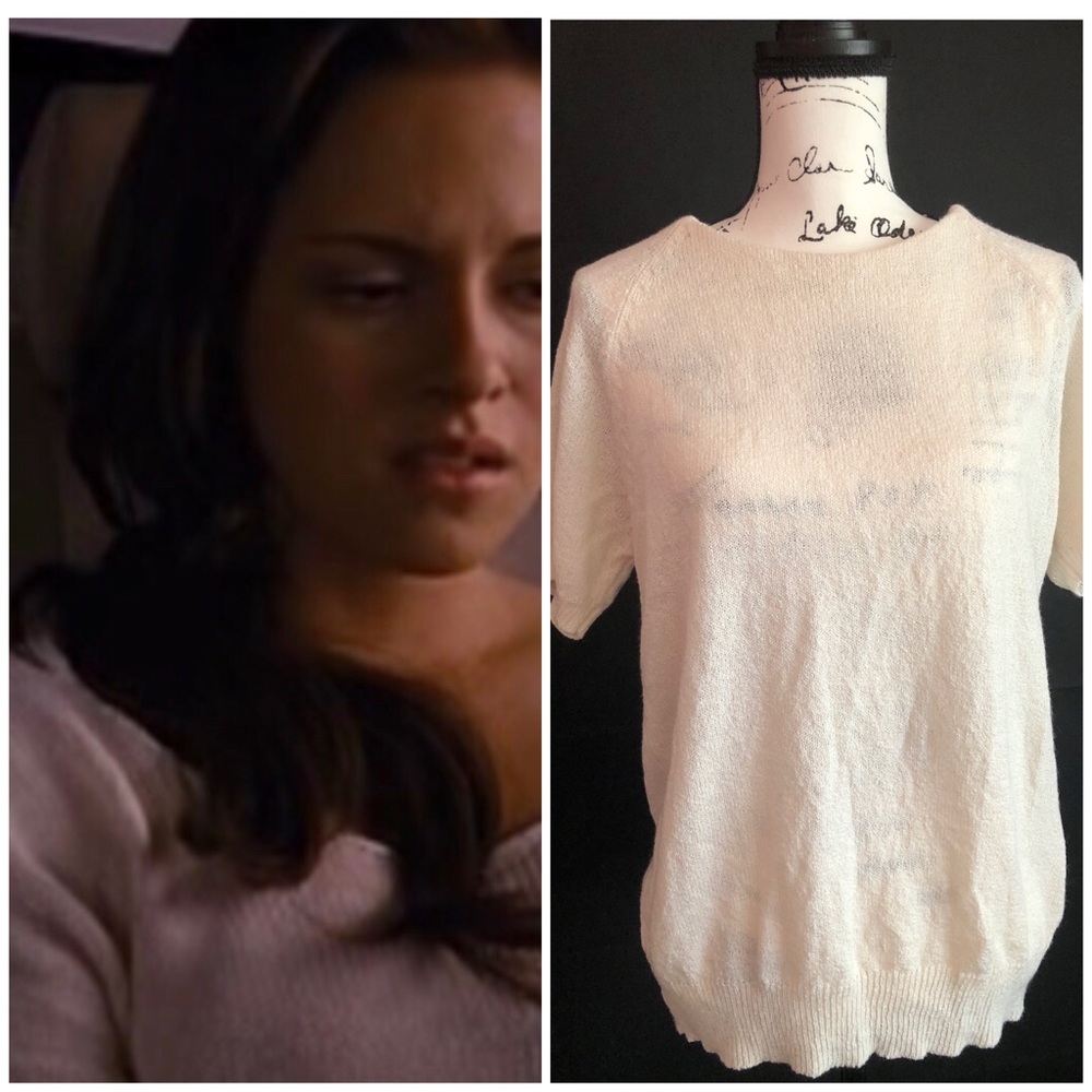 Bella Swan White Short Sleeve Sweater